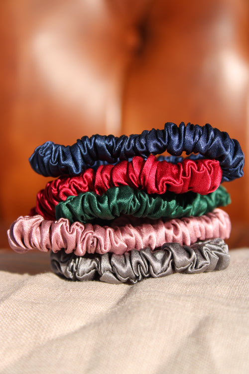100% Mulburry Silk Scrunchies - 4 pack